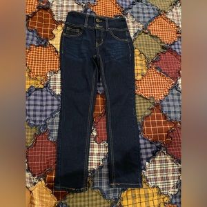 Lees High Waisted Girls Dark Blue Jeans